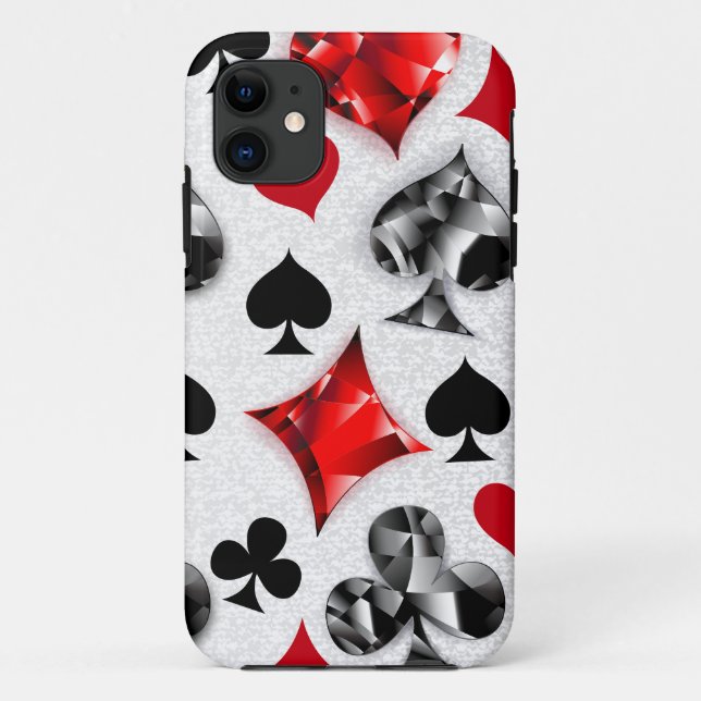 Poker Player Gambler Playing Card Suits Las Vegas Case-Mate iPhone Case (Back)