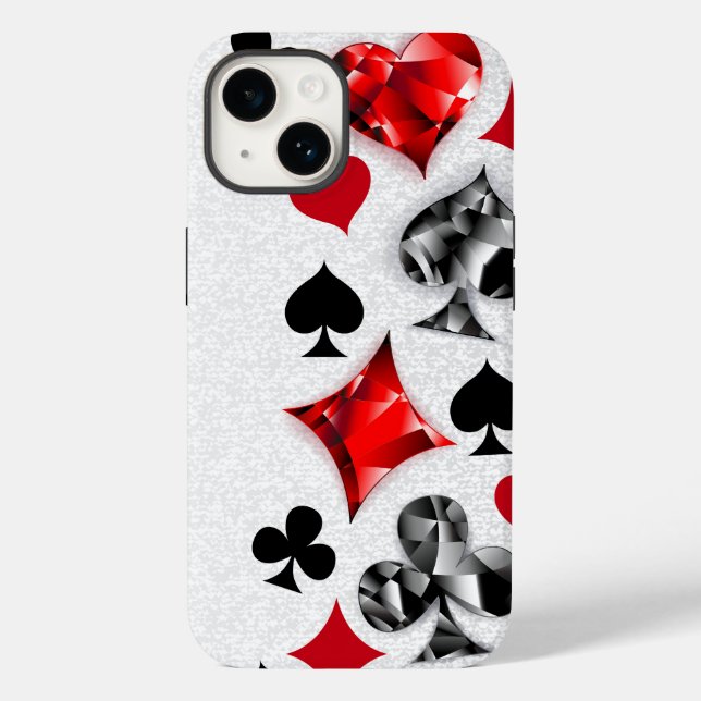 Poker Player Gambler Playing Card Suits Las Vegas Case-Mate iPhone Case (Back)