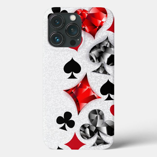 Poker Player Gambler Playing Card Suits Las Vegas Case-Mate iPhone Case (Back)