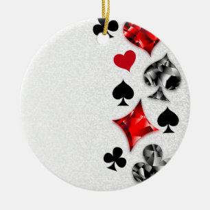 Poker Player Gambler Playing Card Suits Las Vegas Ceramic Tree Decoration