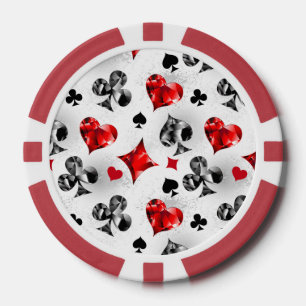 Poker Player Gambler Playing Card Suits Las Vegas Chips