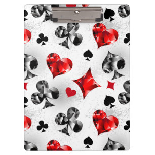 Poker Player Gambler Playing Card Suits Las Vegas Clipboard