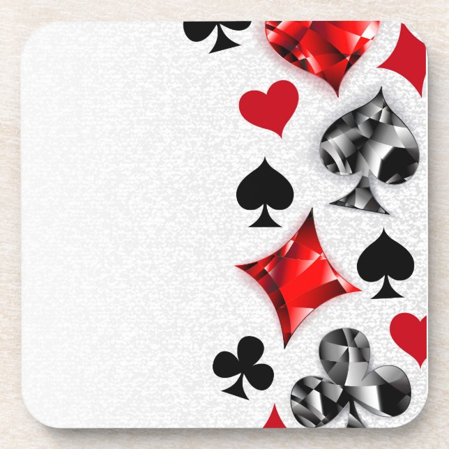 Poker Player Gambler Playing Card Suits Las Vegas Coaster (Front)