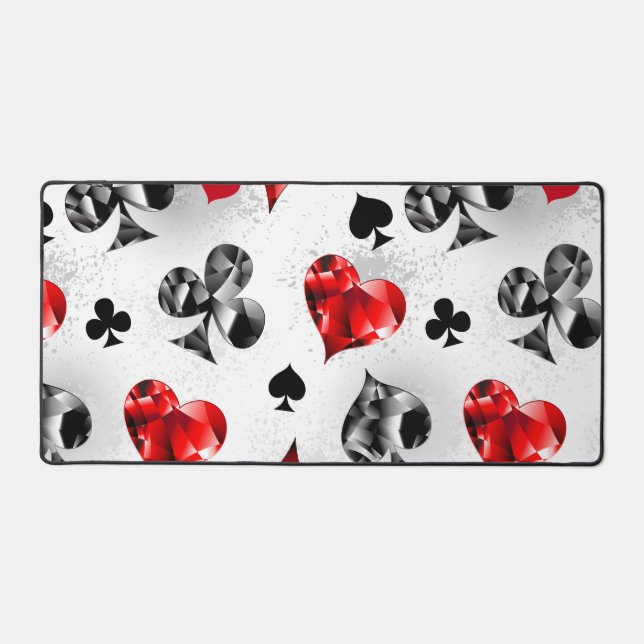 Poker Player Gambler Playing Card Suits Las Vegas Desk Mat (Front)
