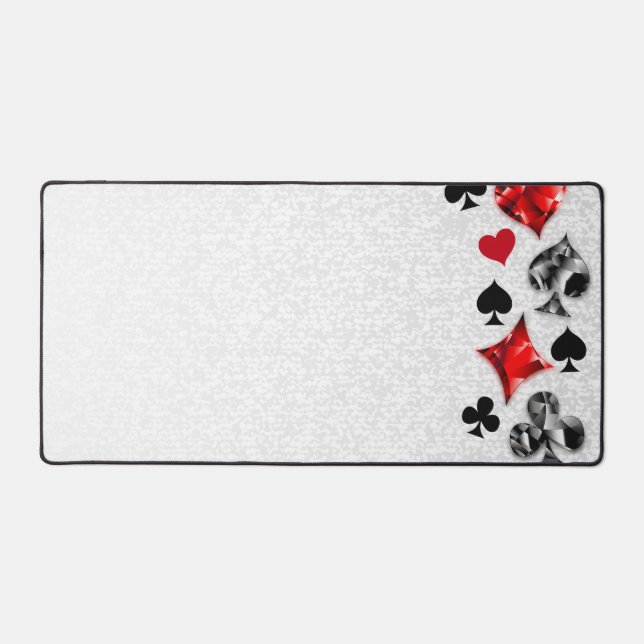 Poker Player Gambler Playing Card Suits Las Vegas Desk Mat (Front)