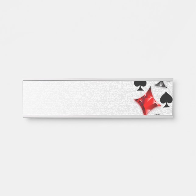 Poker Player Gambler Playing Card Suits Las Vegas Door Sign (Front)