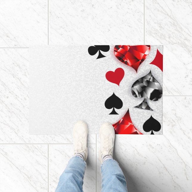 Poker Player Gambler Playing Card Suits Las Vegas Doormat (Indoor)