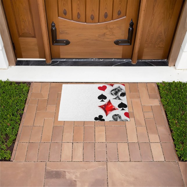 Poker Player Gambler Playing Card Suits Las Vegas Doormat (Outdoor)