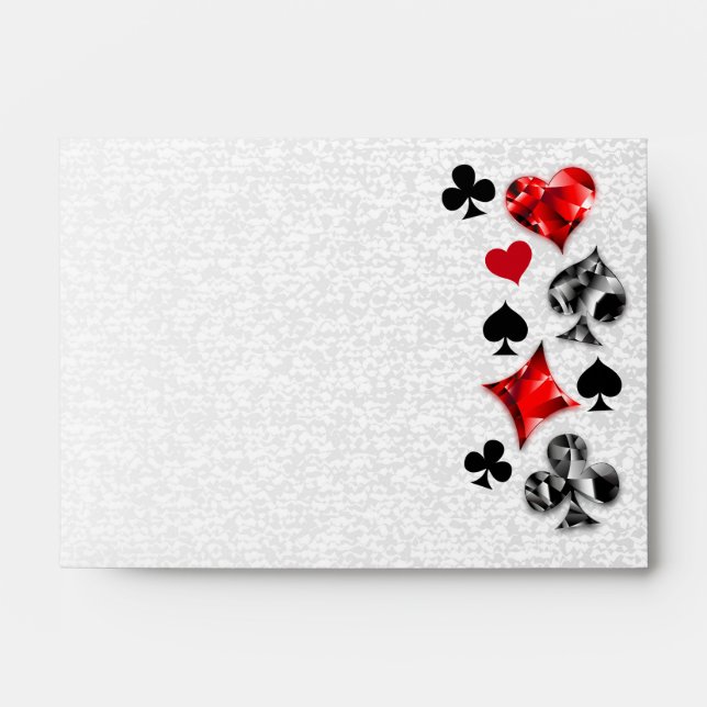Poker Player Gambler Playing Card Suits Las Vegas Envelope (Front)