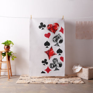 Poker Player Gambler Playing Card Suits Las Vegas Fabric