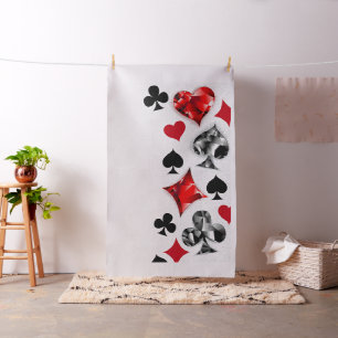 Poker Player Gambler Playing Card Suits Las Vegas Fabric