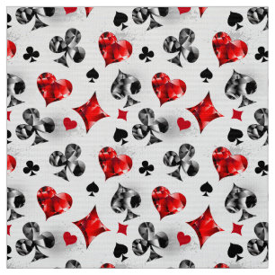 Poker Player Gambler Playing Card Suits Las Vegas Fabric