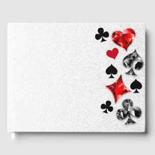 Poker Player Gambler Playing Card Suits Las Vegas Guest Book