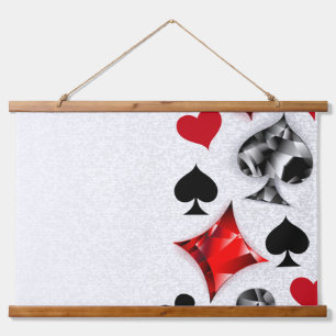 Poker Player Gambler Playing Card Suits Las Vegas Hanging Tapestry