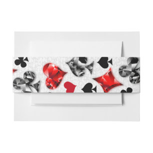 Poker Player Gambler Playing Card Suits Las Vegas Invitation Belly Band