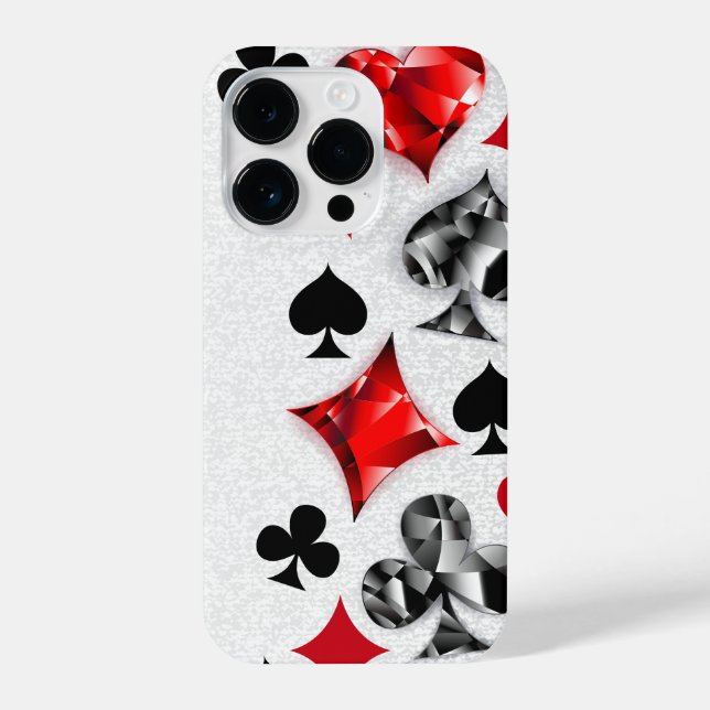 Poker Player Gambler Playing Card Suits Las Vegas iPhone Case (Back)