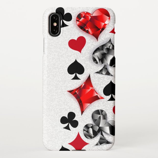 Poker Player Gambler Playing Card Suits Las Vegas iPhone Case (Back)