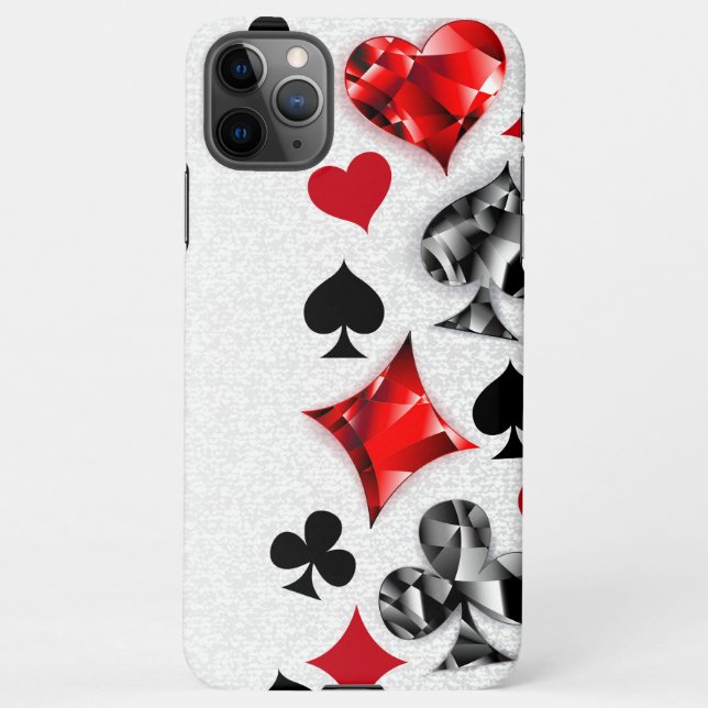 Poker Player Gambler Playing Card Suits Las Vegas iPhone Case (Back)