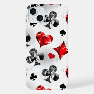 Poker Player Gambler Playing Card Suits Las Vegas iPhone 15 Plus Case