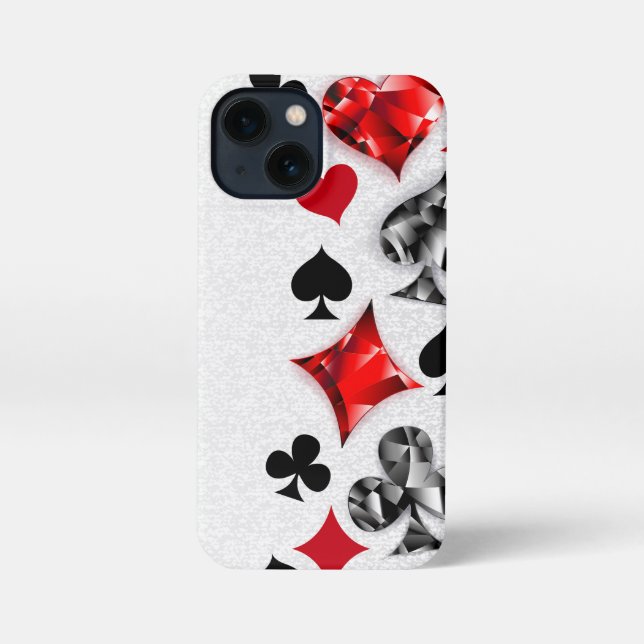 Poker Player Gambler Playing Card Suits Las Vegas iPhone Case (Back)