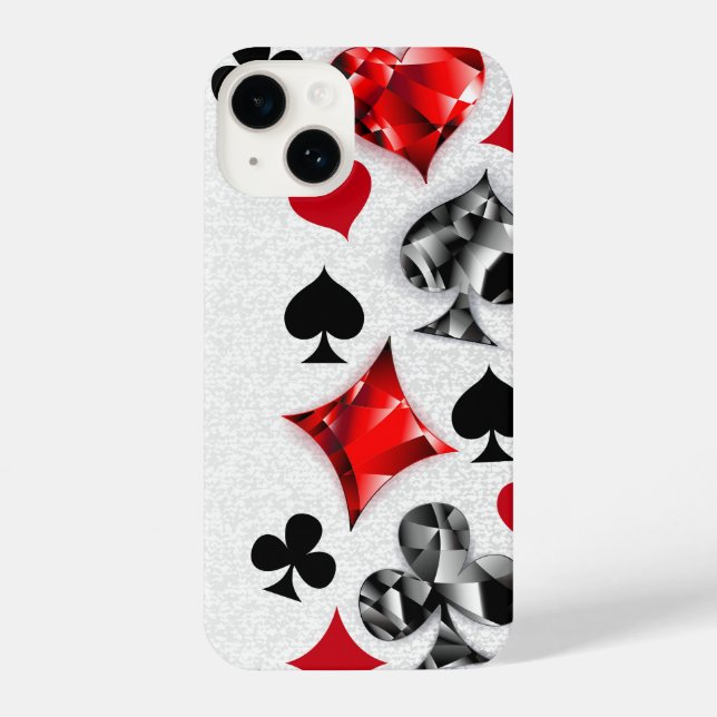 Poker Player Gambler Playing Card Suits Las Vegas iPhone Case (Back)