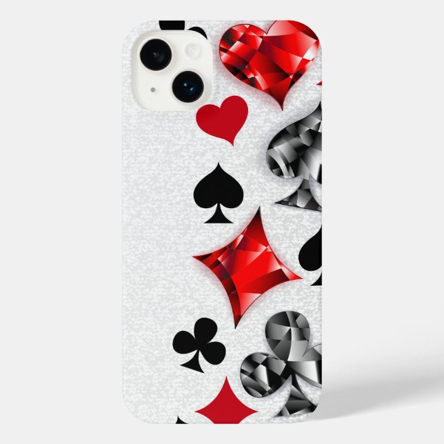 Poker Player Gambler Playing Card Suits Las Vegas iPhone Case (Back)