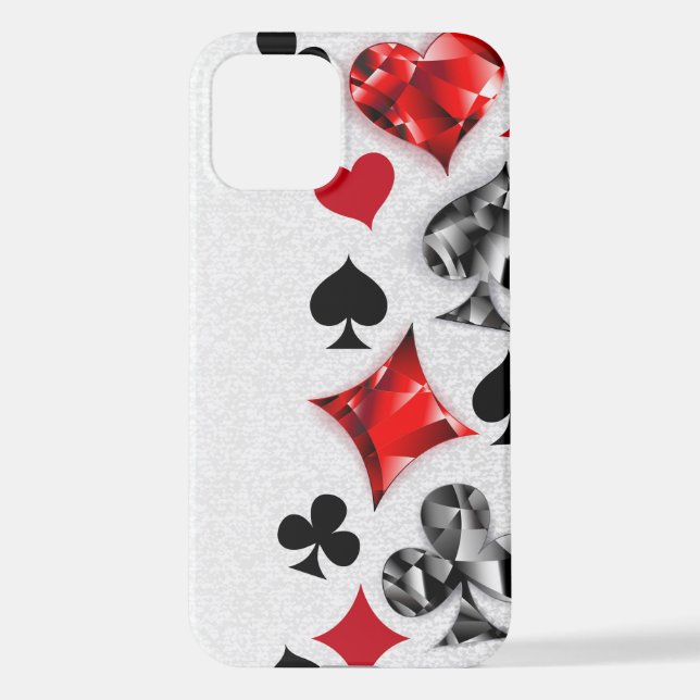 Poker Player Gambler Playing Card Suits Las Vegas iPhone Case (Back)