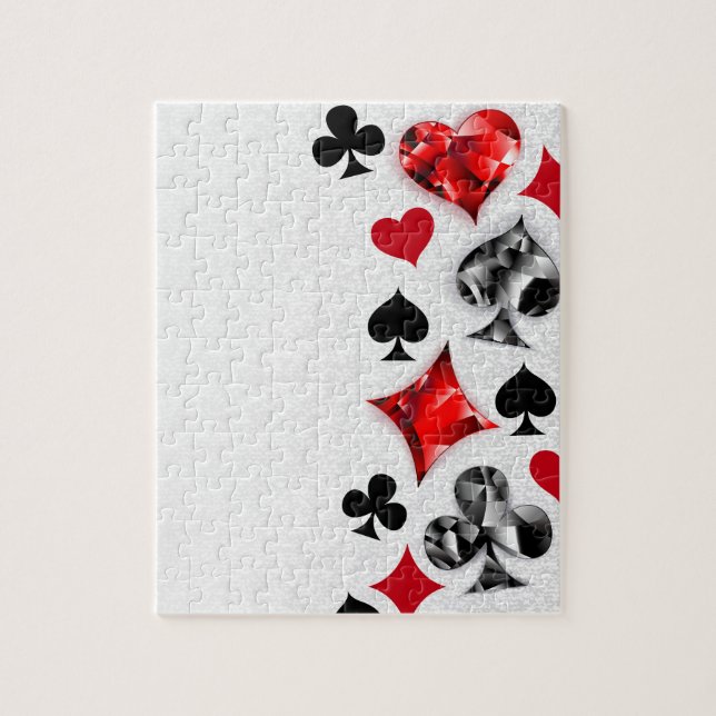 Poker Player Gambler Playing Card Suits Las Vegas Jigsaw Puzzle (Vertical)