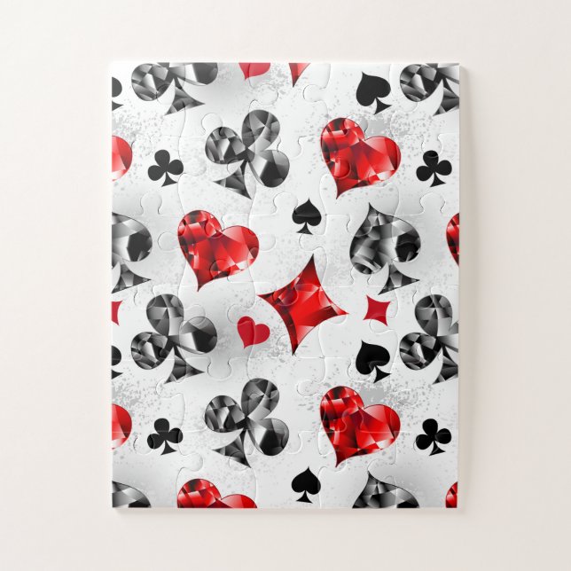 Poker Player Gambler Playing Card Suits Las Vegas Jigsaw Puzzle (Vertical)