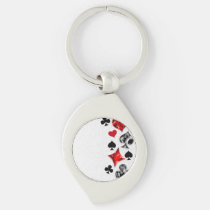 Poker Player Gambler Playing Card Suits Las Vegas Key Ring