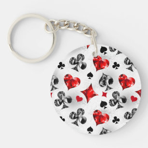 Poker Player Gambler Playing Card Suits Las Vegas Key Ring