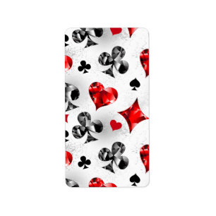 Poker Player Gambler Playing Card Suits Las Vegas Label