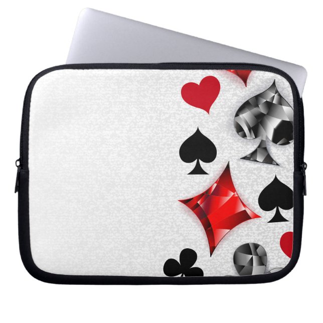 Poker Player Gambler Playing Card Suits Las Vegas Laptop Sleeve (Front)