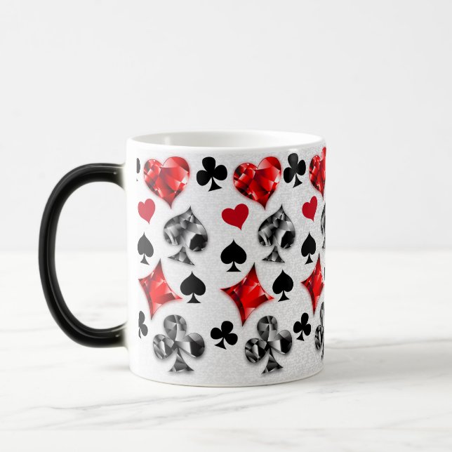 Poker Player Gambler Playing Card Suits Las Vegas Magic Mug (Left)