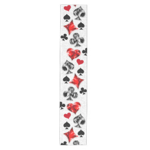 Poker Player Gambler Playing Card Suits Las Vegas Medium Table Runner