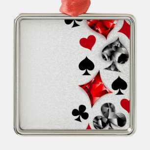 Poker Player Gambler Playing Card Suits Las Vegas Metal Tree Decoration
