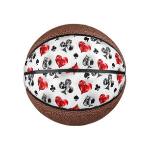 Poker Player Gambler Playing Card Suits Las Vegas Mini Basketball