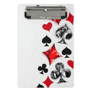 Poker Player Gambler Playing Card Suits Las Vegas Mini Clipboard