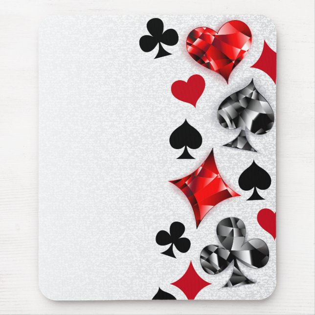 Poker Player Gambler Playing Card Suits Las Vegas Mouse Mat (Front)