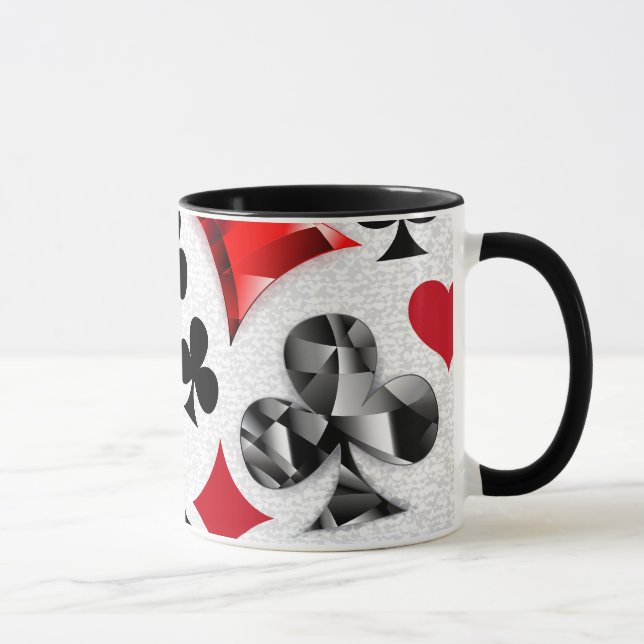 Poker Player Gambler Playing Card Suits Las Vegas Mug (Right)
