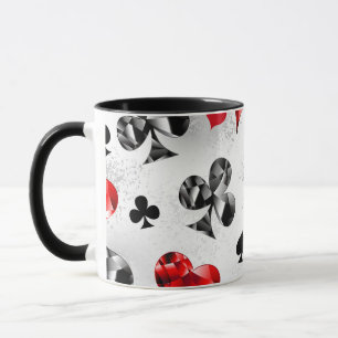 Poker Player Gambler Playing Card Suits Las Vegas Mug