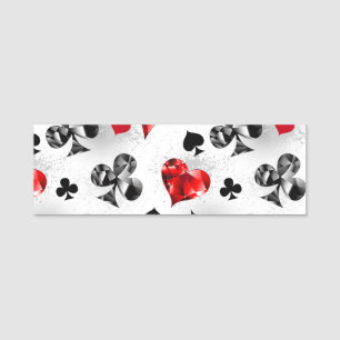 Poker Player Gambler Playing Card Suits Las Vegas Name Tag