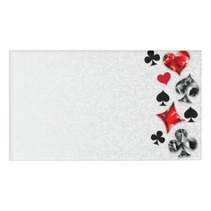 Poker Player Gambler Playing Card Suits Las Vegas Name Tag