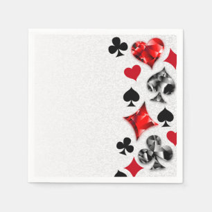 Poker Player Gambler Playing Card Suits Las Vegas Napkin