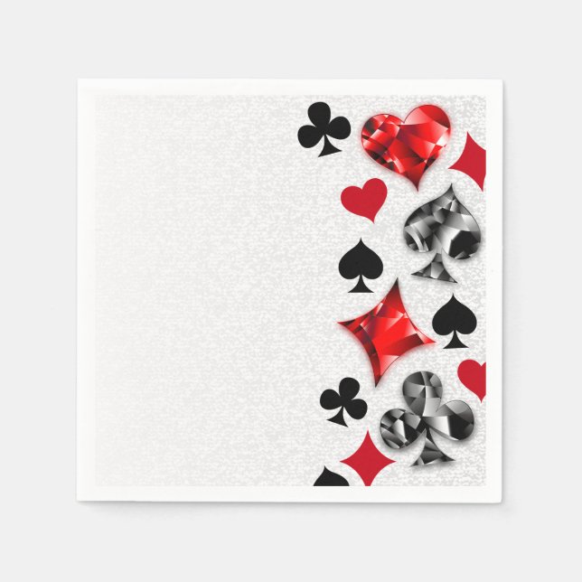 Poker Player Gambler Playing Card Suits Las Vegas Napkin (Front)