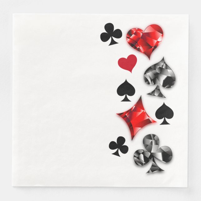 Poker Player Gambler Playing Card Suits Las Vegas Napkin (Front)