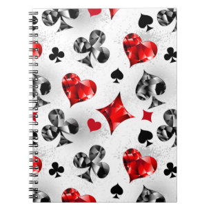 Poker Player Gambler Playing Card Suits Las Vegas Notebook