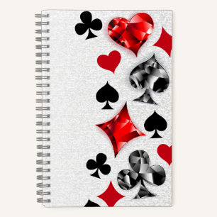 Poker Player Gambler Playing Card Suits Las Vegas Notebook