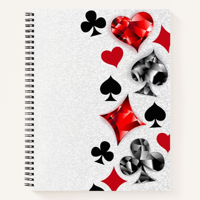 Poker Player Gambler Playing Card Suits Las Vegas Notebook (Front)
