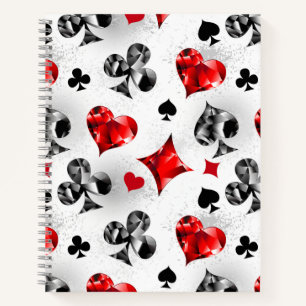 Poker Player Gambler Playing Card Suits Las Vegas Notebook